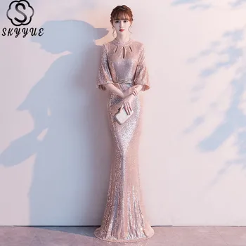Skyyue Long Dresses Evening Sequined O-Neck Floor-Length Robe De Soiree K075 Half Sleeve Ruffles Plus Size Dress Woman Party
Skyyue Long Dresses Evening Sequined O-Neck Floor-Length Robe De Soiree K075 Half Sleeve Ruffles Plus Size Dress Woman Party