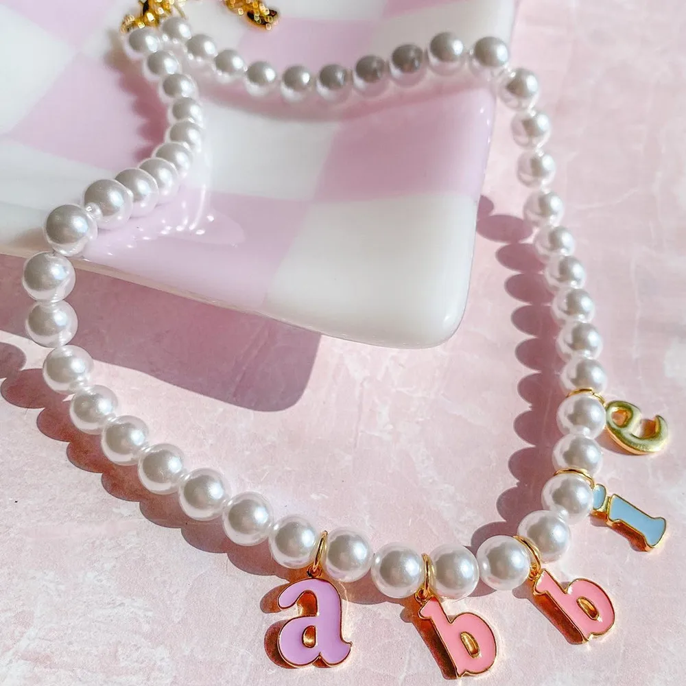 2021 New Custom Pearl Princess Necklace Personalized Colorful Enamel Letters Stainless Steel Necklace For Girl's Jewelry Gift
2021 New Custom Pearl Princess Necklace Personalized Colorful Enamel Letters Stainless Steel Necklace For Girl's Jewelry Gift