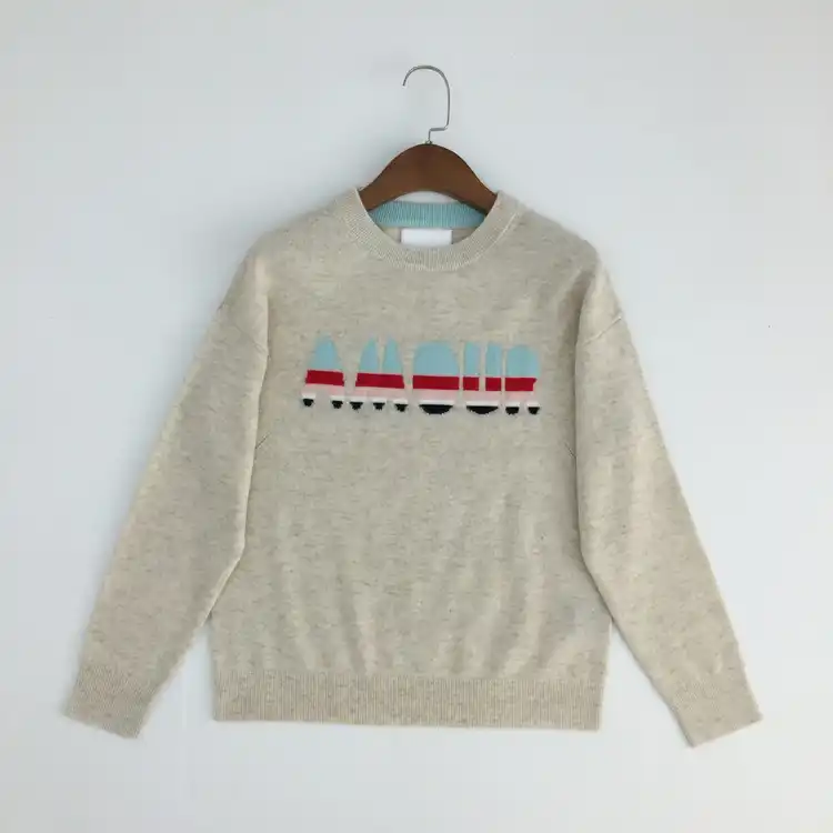 winter o neck letter embroidery women simple cashmere sweater