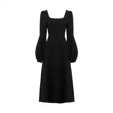 2021 Black Retro Split Dress Women Elegant Midi Designer Dress Female Long Sleeve Hepburn Style Chiffon Vintage Dress
2021 Black Retro Split Dress Women Elegant Midi Designer Dress Female Long Sleeve Hepburn Style Chiffon Vintage Dress