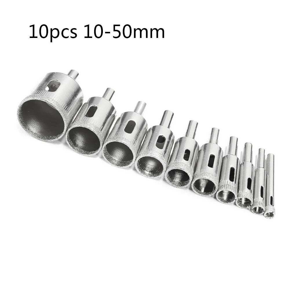 10Pcs Drilling Hole Saw Cutting Kit 8-50mm/10-50mm Diamond Holesaw Set Holes Saw Drill Bit Cutter Tile Glass Marble Ceramic
10Pcs Drilling Hole Saw Cutting Kit 8-50mm/10-50mm Diamond Holesaw Set Holes Saw Drill Bit Cutter Tile Glass Marble Ceramic