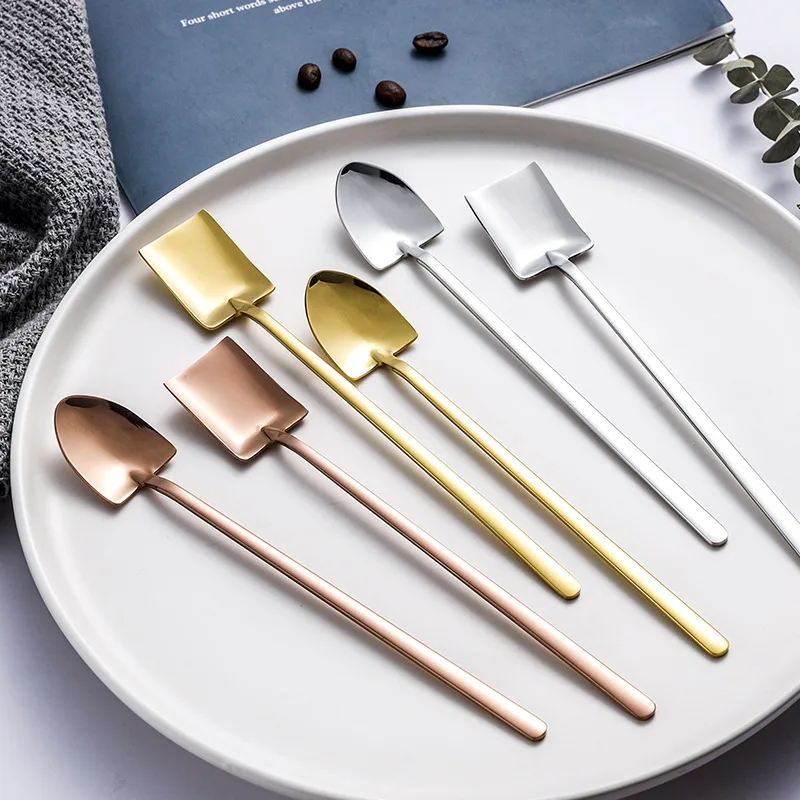 Coffee Spoon Shovel Stainless Steel Retro Multi-Color Ice Cream Dessert Engineering Creative Square Head Scoop Kitchen Gadget
Coffee Spoon Shovel Stainless Steel Retro Multi-Color Ice Cream Dessert Engineering Creative Square Head Scoop Kitchen Gadget