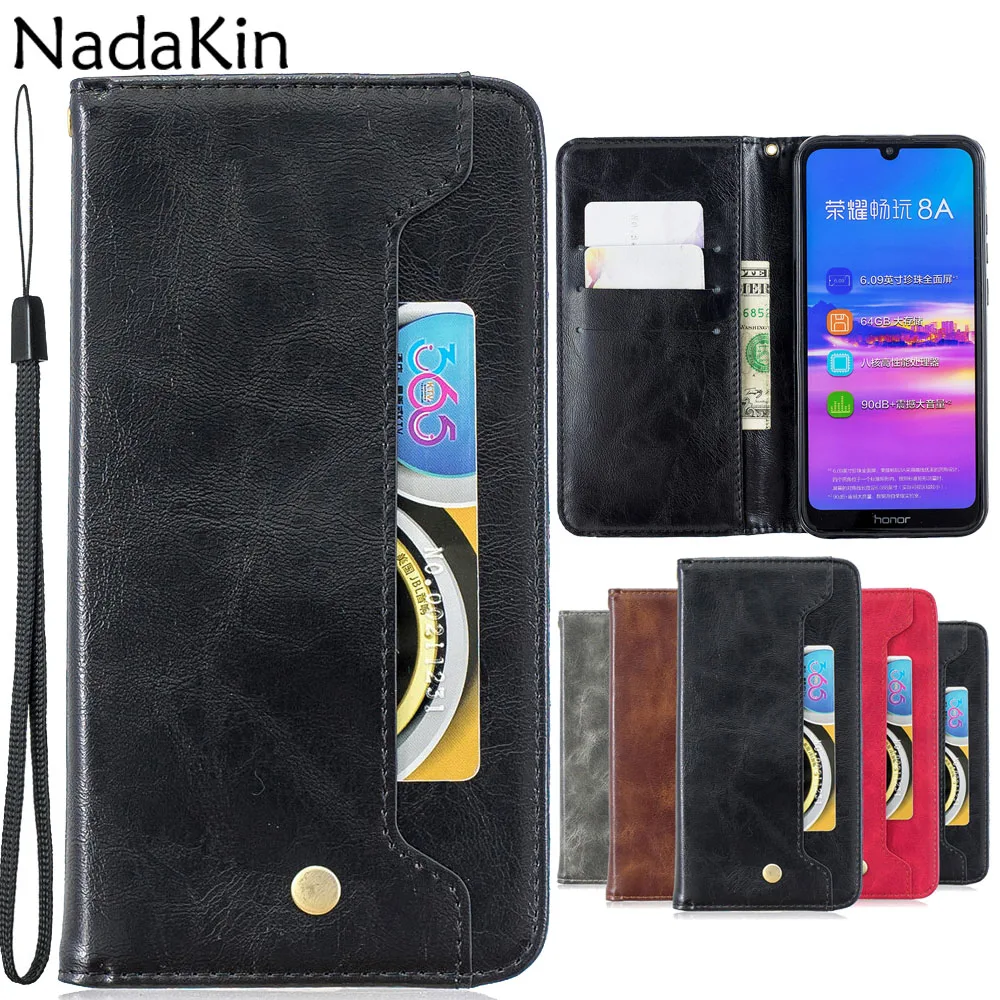 

Luxury Leather Book Case Shell for Huawei Honor 8A 8S 8X 8C 7X 7A Pro 7C 10i 10 Lite P Smart Plus Y5 Y6 Prime Y7 2019 Y9 2018