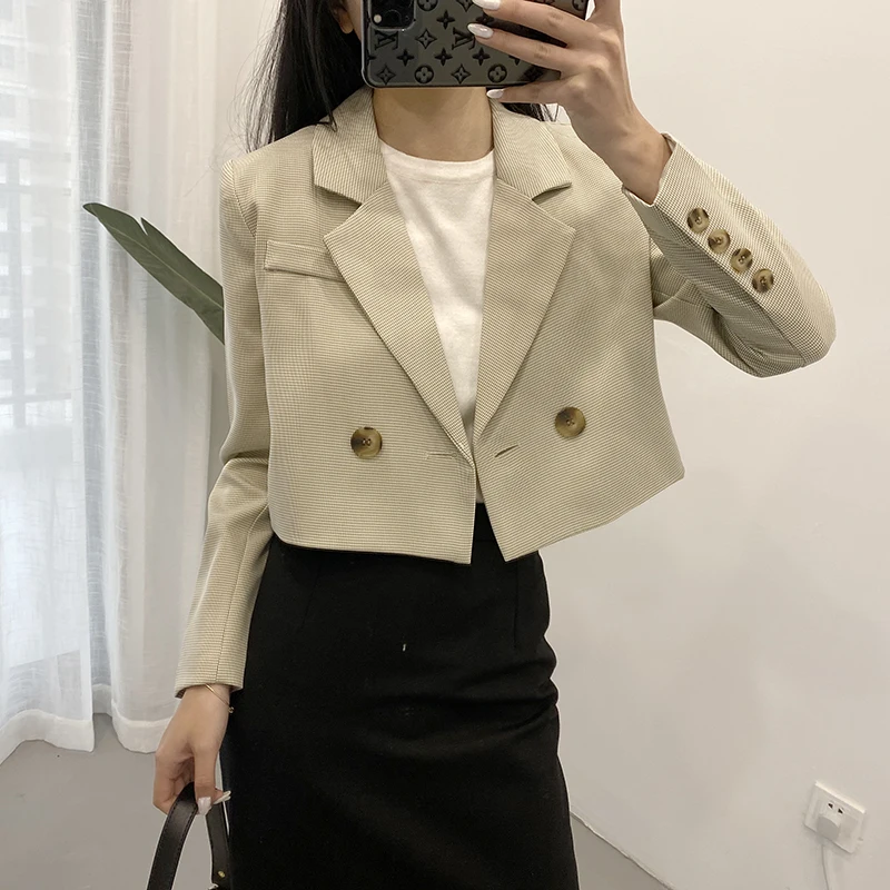 2020 Spring Chic Houndstooth Casual Women Blazer Short Jacket Business Suit for Business Trip Outerwear Elegant Office Lady Coat
2020 Spring Chic Houndstooth Casual Women Blazer Short Jacket Business Suit for Business Trip Outerwear Elegant Office Lady Coat