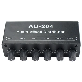 Stereo Mixer o (2 Input 4 Output) Push Four Headphones or External Power Amplifiers Volume Independent Control
Stereo Mixer o (2 Input 4 Output) Push Four Headphones or External Power Amplifiers Volume Independent Control