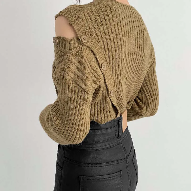 One-Piece Autumn Fashion Korean Women Sweater 2020 Elegant Small Sexy Button Off Shoulder Long Sleeve Knitt Sweaters Top Female
One-Piece Autumn Fashion Korean Women Sweater 2020 Elegant Small Sexy Button Off Shoulder Long Sleeve Knitt Sweaters Top Female