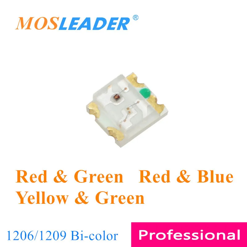 Mosleader 3000 шт 1206 1209 двойной цвет 3227 красный и зеленый синий желтый 3216 3 2*2 7