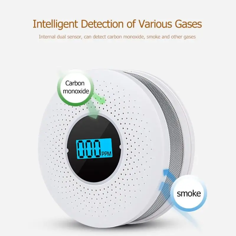 2 in 1 LED Digital Gas Smoke Alarm Co Carbon Monoxide Smoke Detector Voice Warn Sensor Home Security Protection High Sensitive
2 in 1 LED Digital Gas Smoke Alarm Co Carbon Monoxide Smoke Detector Voice Warn Sensor Home Security Protection High Sensitive