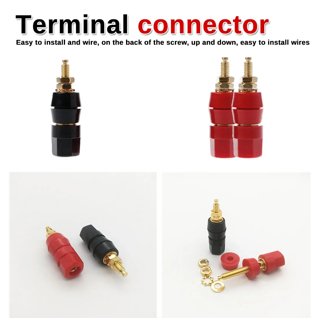 Banana plugs Couple Terminals Red Black Connector Amplifier Terminal Binding Post Banana Speaker Plug Jack
Banana plugs Couple Terminals Red Black Connector Amplifier Terminal Binding Post Banana Speaker Plug Jack