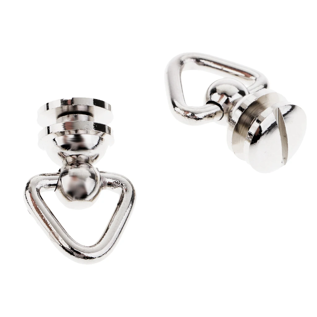 2 Pieces Ball Post with Triangle Ring Rivet Stud Round Head Screw Back for Leather Craft 2 Pieces Ball Post with Triangle Ring Rivet Stud Round Head Screw Back for Leather Craft
