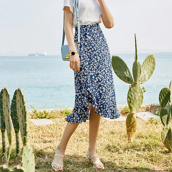 2020 Summer Slik Floral Midi Skirt ladies High Waist Split Ruffled Holiday Sweet Irregular Flowers Print Long Skirts
2020 Summer Slik Floral Midi Skirt ladies High Waist Split Ruffled Holiday Sweet Irregular Flowers Print Long Skirts