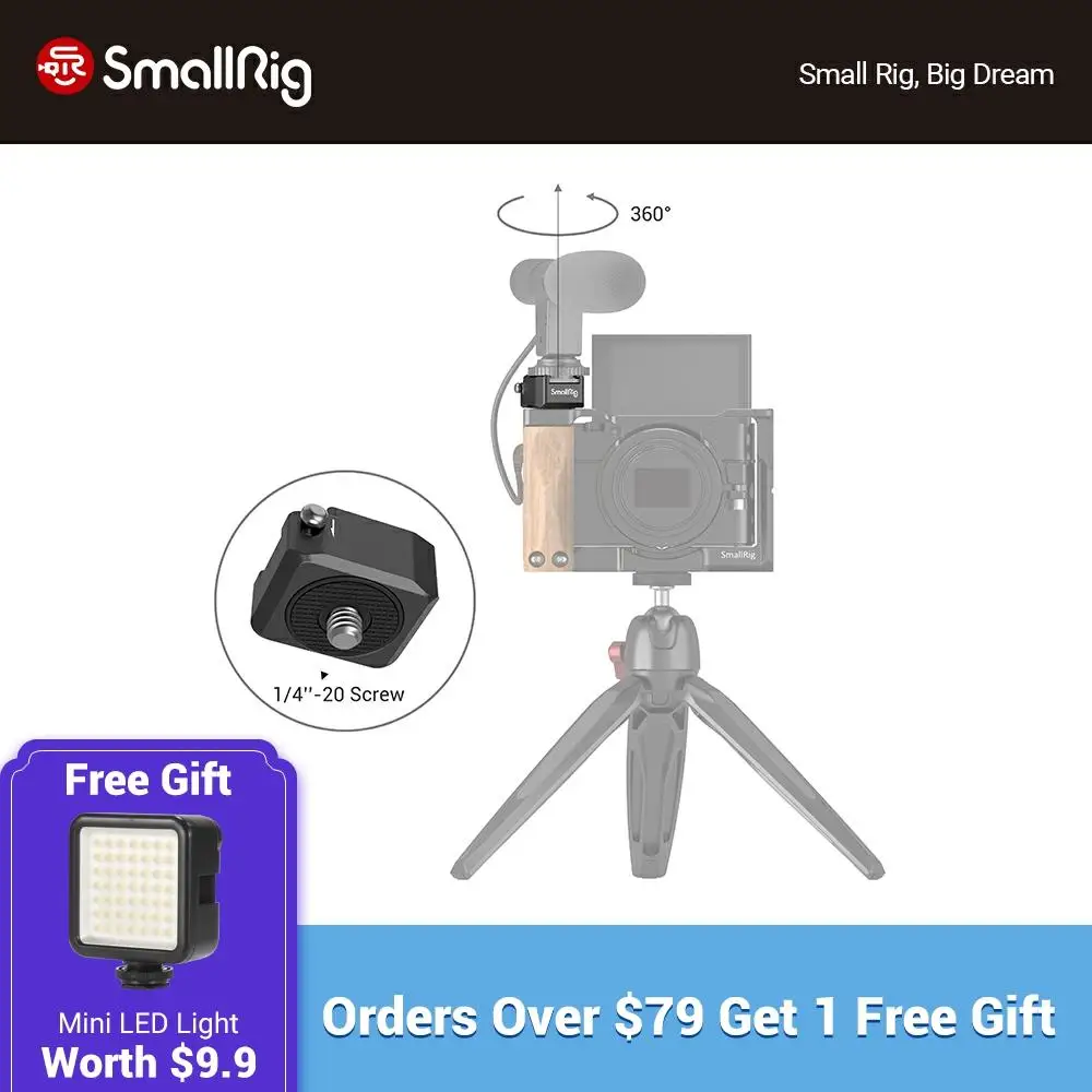 SmallRig Universal Rotatable Cold Shoe Mount Adapter (Single 1/4"-20 Screw)for LED Video Light Microphone Flash diy mount-2935
SmallRig Universal Rotatable Cold Shoe Mount Adapter (Single 1/4"-20 Screw)for LED Video Light Microphone Flash diy mount-2935