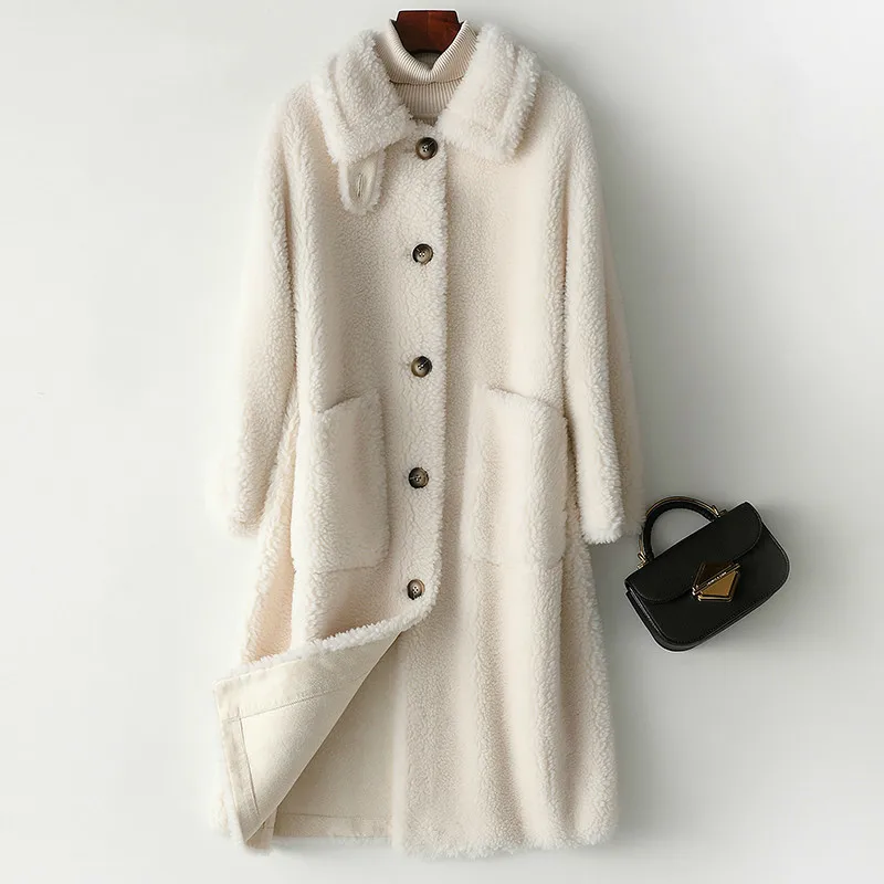 Real Fur Coat Autumn Winter Coat Women Clothes 2020 100% Wool Jacket Sheep Shearling Korean Elegant White Tops YST896215 ZT2823 
Real Fur Coat Autumn Winter Coat Women Clothes 2020 100% Wool Jacket Sheep Shearling Korean Elegant White Tops YST896215 ZT2823