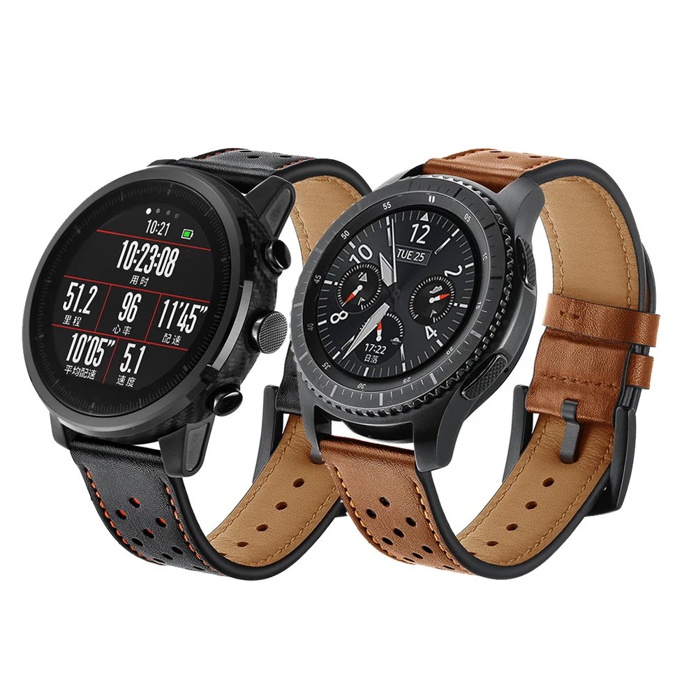 22mm Genuine Leather Strap for Samsung Galaxy watch3 Huawei watch Gt 2 46mm 45mm Gear S3 Frontier/Classic Amazfit Watch band 
22mm Genuine Leather Strap for Samsung Galaxy watch3 Huawei watch Gt 2 46mm 45mm Gear S3 Frontier/Classic Amazfit Watch band