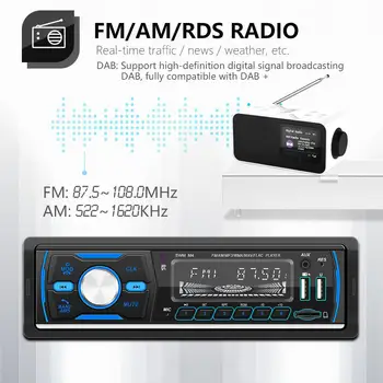 Car MP3 Player Bluetooth Car Stereo Radio Receiver Remote Control 1 Din Digital Media Receiver Support FM/AM/RDS/DAB/DAB +/MP3
Car MP3 Player Bluetooth Car Stereo Radio Receiver Remote Control 1 Din Digital Media Receiver Support FM/AM/RDS/DAB/DAB +/MP3