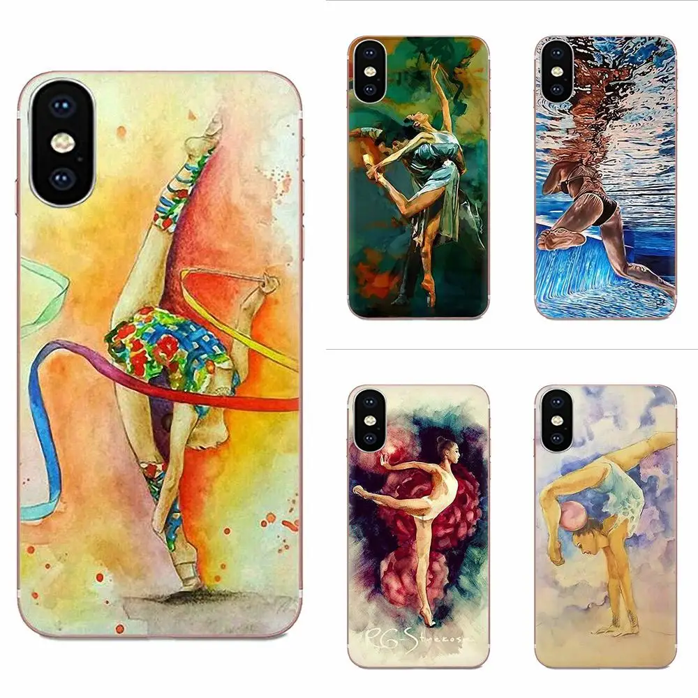 

TPU Art Online Cover Case For Apple iPhone 4 4S 5 5C 5S SE 6 6S 7 8 11 Plus Pro X XS Max XR Love Gymnastics Oil Painting