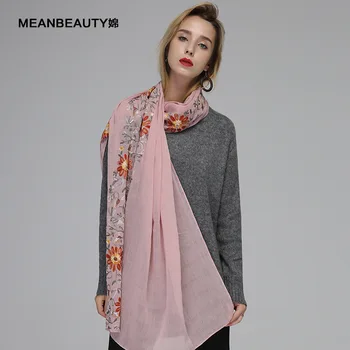 Autumn and winter embroidery color wide flower strip women's scarf oversized cotton and linen national style scarf
Autumn and winter embroidery color wide flower strip women's scarf oversized cotton and linen national style scarf