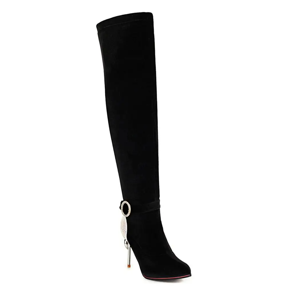 Super High Metal Stiletto Flannel Ankle Belt Buckle Over The Knee Boots Frosted Suede Wine Glass With Diamond Heel Long Boots
Super High Metal Stiletto Flannel Ankle Belt Buckle Over The Knee Boots Frosted Suede Wine Glass With Diamond Heel Long Boots