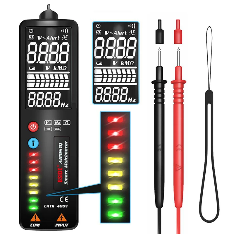 BSIDE ADMS1A/Q 2.4"LCD Voltage Indicator Tester Smart Digital Multimeter Portable DC AC Voltage Ohm Continuity Hz NCV test Tool
BSIDE ADMS1A/Q 2.4"LCD Voltage Indicator Tester Smart Digital Multimeter Portable DC AC Voltage Ohm Continuity Hz NCV test Tool