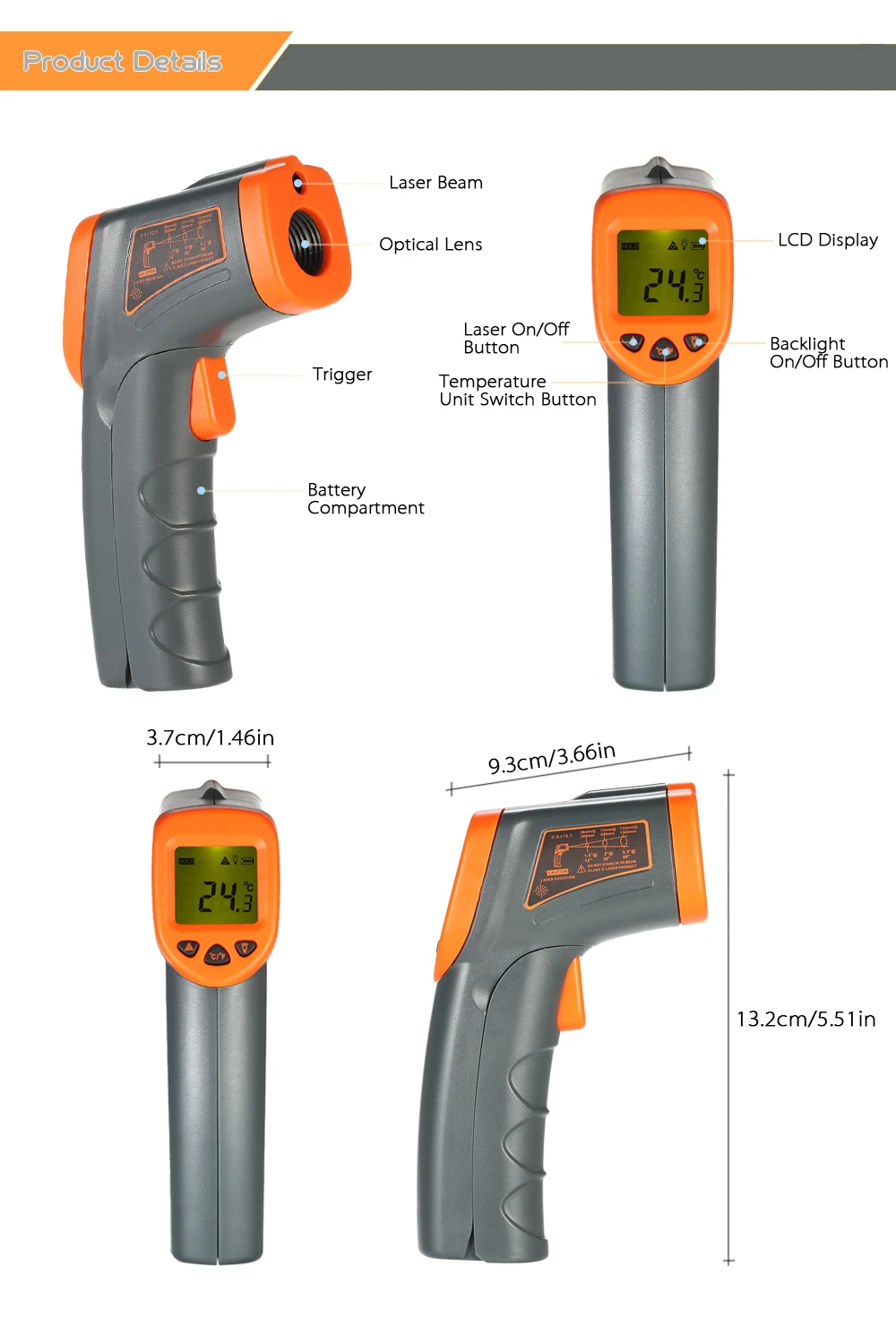 Generic SMART SENSOR Handheld Digital Noncontact IR Infrared