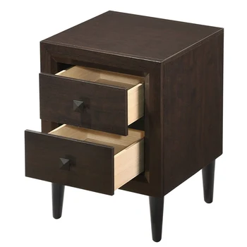 Solid Wood Brown Double Drawer Bedside Cabinet File Storage Cabinet Four Corner Support Shelf Home Decoration
Solid Wood Brown Double Drawer Bedside Cabinet File Storage Cabinet Four Corner Support Shelf Home Decoration