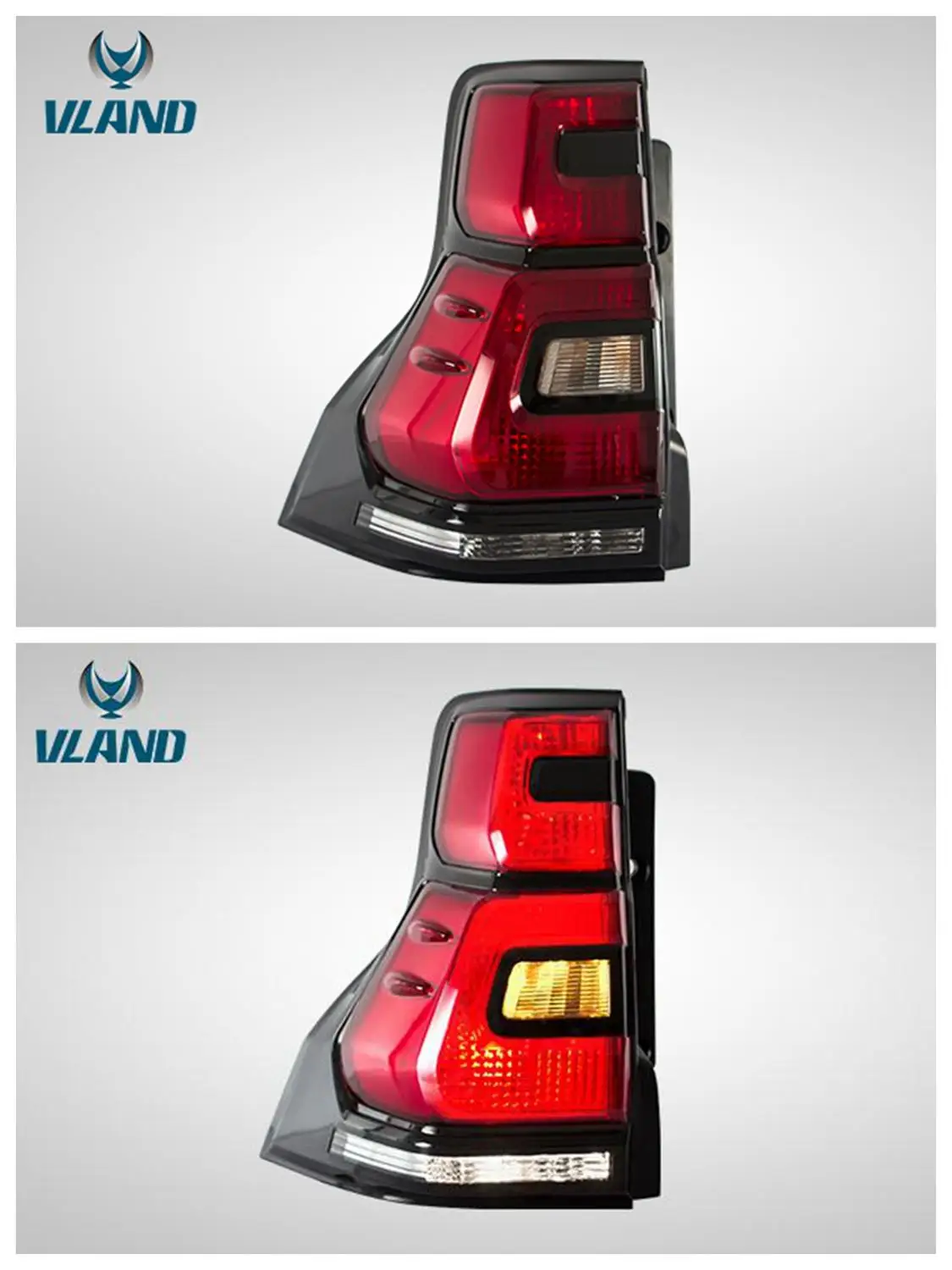 VLAND factory for car tail light for PRADO FULL LED taillight 2010 2013 2016 with turn signal+reverse light+DRL+play and plug
VLAND factory for car tail light for PRADO FULL LED taillight 2010 2013 2016 with turn signal+reverse light+DRL+play and plug