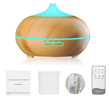 550ml Remote Control Ultrasonic Air Humidifier Aroma Essential Oil Diffuser with Wood Grain 7 Color Changing LED Lights
550ml Remote Control Ultrasonic Air Humidifier Aroma Essential Oil Diffuser with Wood Grain 7 Color Changing LED Lights