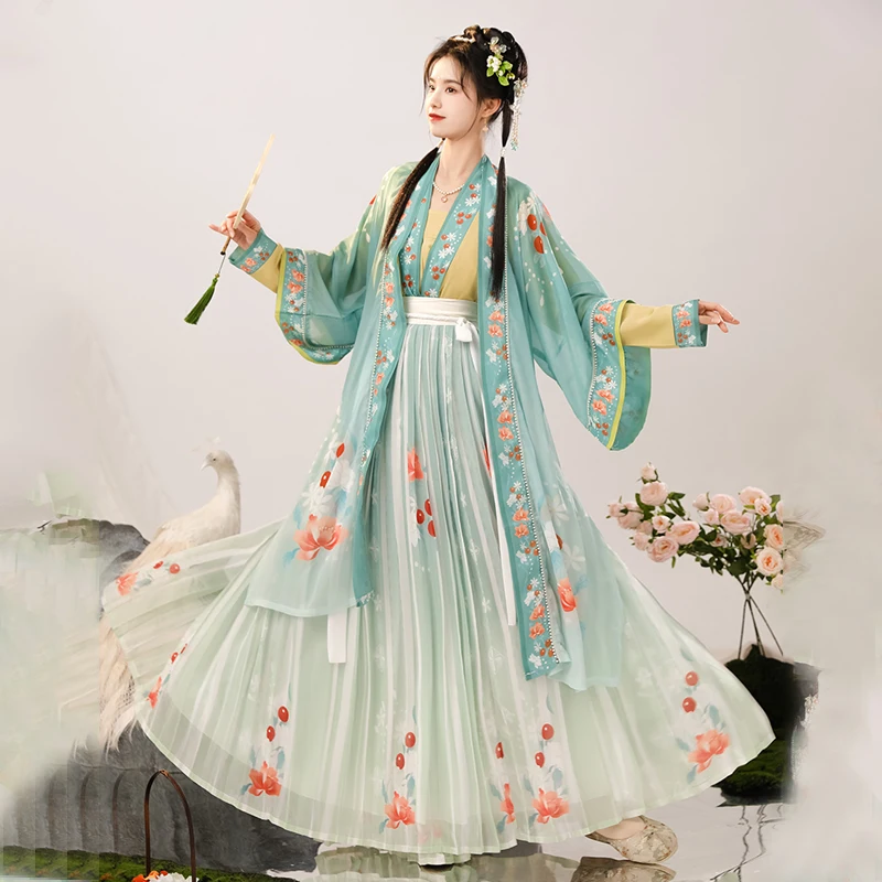XinHuaEase Chinese Traditional Women's Hanfu Dresses Song Dynasty Style Ancient Oriental Cosplay Performance Clothes 4 Piece Set
XinHuaEase Chinese Traditional Women's Hanfu Dresses Song Dynasty Style Ancient Oriental Cosplay Performance Clothes 4 Piece Set
