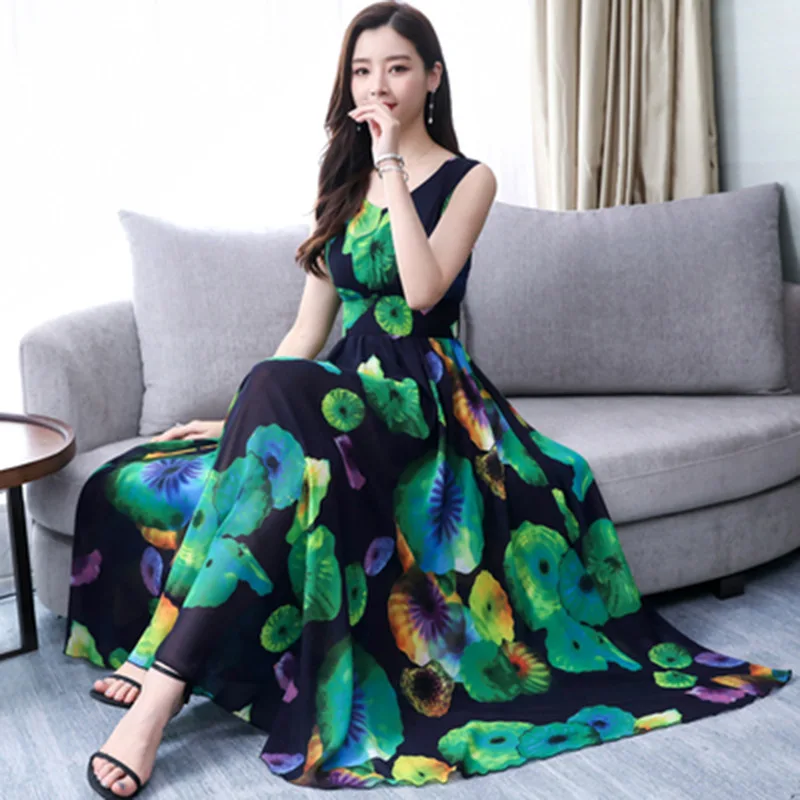 Holiday Long Skirts Summer 2019 Summer New Style WOMEN'S Dress Korean-style Beach Skirt V-neck Sleeveless Slim Fit Chiffon Dress
Holiday Long Skirts Summer 2019 Summer New Style WOMEN'S Dress Korean-style Beach Skirt V-neck Sleeveless Slim Fit Chiffon Dress