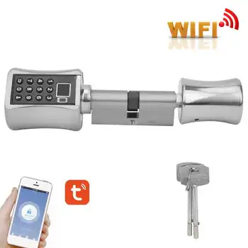 Fingerprint Lock For Tuya WiFi Lock Fingerprint Password Intelligent Security Anti Theft Key Cylinder Lock for Wooden Glass 
Fingerprint Lock For Tuya WiFi Lock Fingerprint Password Intelligent Security Anti Theft Key Cylinder Lock for Wooden Glass