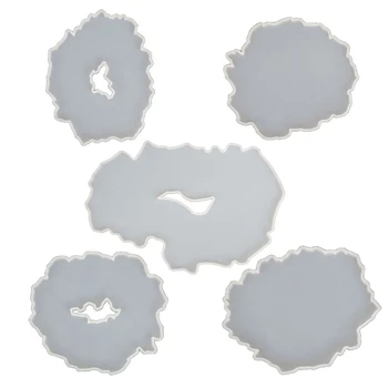 5Pc Large Irregular Resin Coaster Molds DIY Silicone Tray Fruit Tea Cup Mat Geode Agate Platter Epoxy Resin Molds Kit
5Pc Large Irregular Resin Coaster Molds DIY Silicone Tray Fruit Tea Cup Mat Geode Agate Platter Epoxy Resin Molds Kit