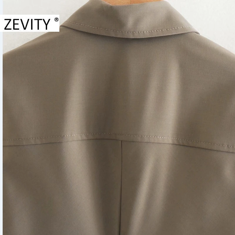 ZEVITY women fashion solid pleats shirt dress office ladies long sleeve single breasted vestido chic casual slim dresses DS4468