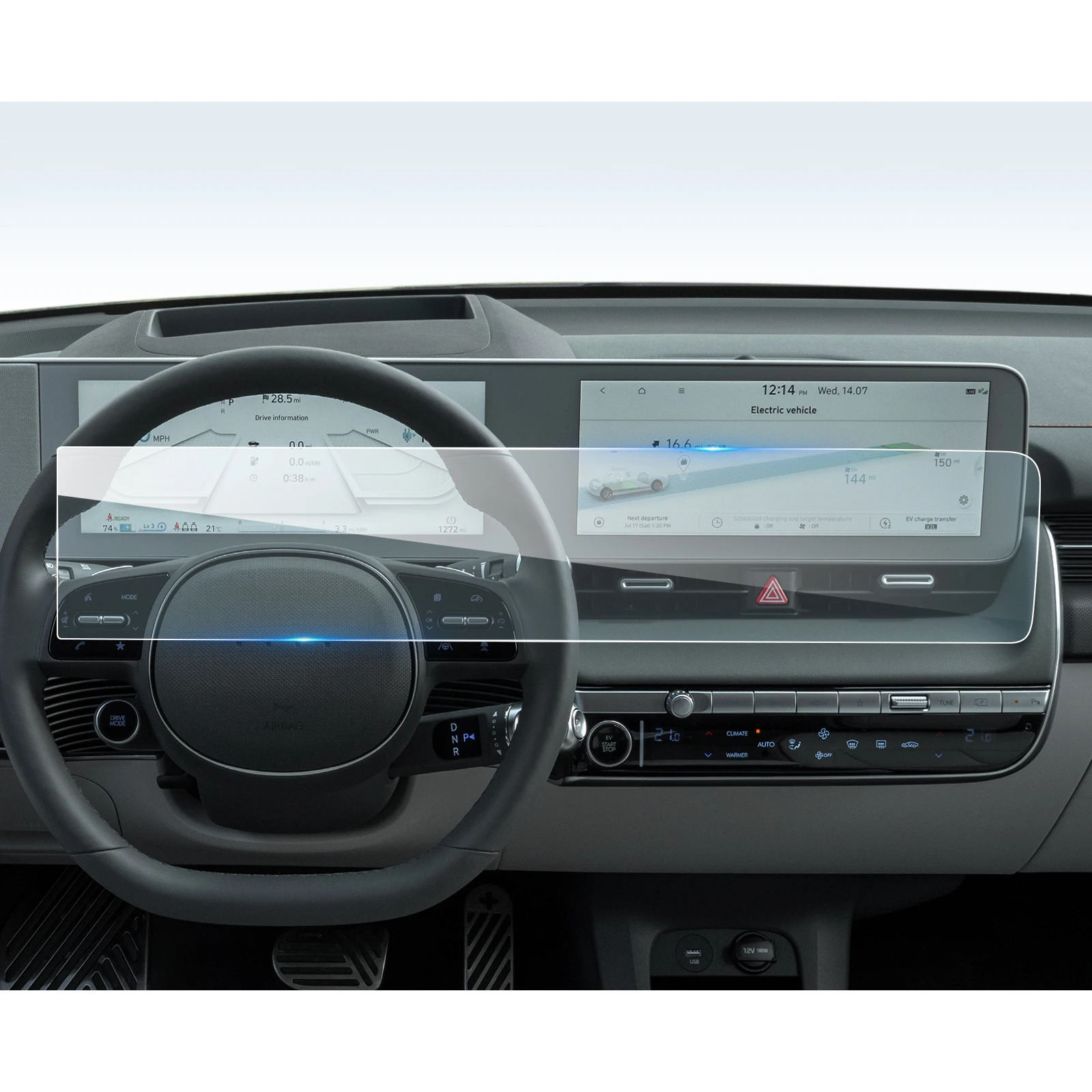 LFOTPP для Ioniq 5 12 3 дюйма 2021 2022 автомобильная навигация и LCD приборы полная защитная