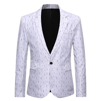 2020 Spring Plus Size Suits Jacket Men's Fashion Casual Striped Blazer Men Casual Flower Blazer Full Single Breasted Cotton 
2020 Spring Plus Size Suits Jacket Men's Fashion Casual Striped Blazer Men Casual Flower Blazer Full Single Breasted Cotton