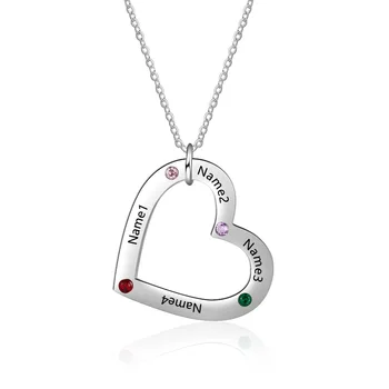 Personalized Engraved Family Friend 4 Name Birthstone Necklace Pendant Stainless Steel Custom Heart Anniversary Women Jewelry
Personalized Engraved Family Friend 4 Name Birthstone Necklace Pendant Stainless Steel Custom Heart Anniversary Women Jewelry