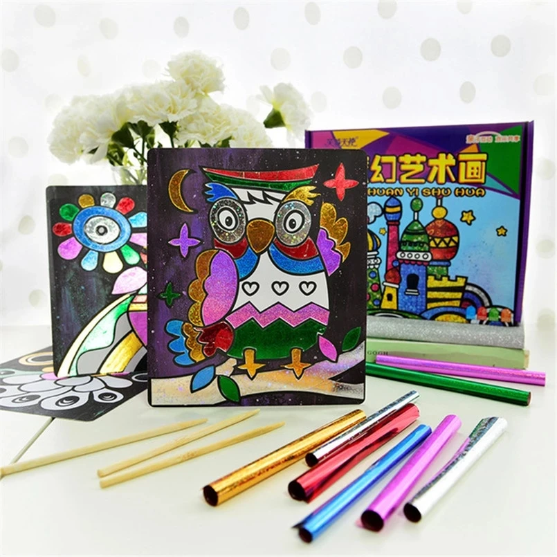 New Drawing Scratch Art Paper Magic DIY Colorful Rainbow Scraping Painting Cards Sticker Set Toys Educational Toy for Children
New Drawing Scratch Art Paper Magic DIY Colorful Rainbow Scraping Painting Cards Sticker Set Toys Educational Toy for Children