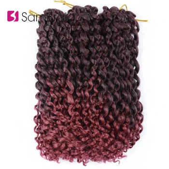 

SAMBRAID Kinky Curly Crochet Hair 8 Inch Corchet Braid Hair 3pcs/pack Marlybob Synthetic Hair Extensions Ombre Braiding Hair