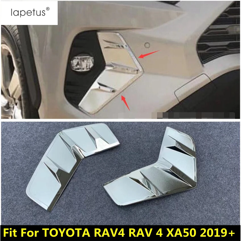 

For TOYOTA RAV4 RAV 4 XA50 2019 - 2022 Front Fog Light FogLight Lamp Eyelid Eyebrow Decoration Cover Trim ABS Chrome Accessories