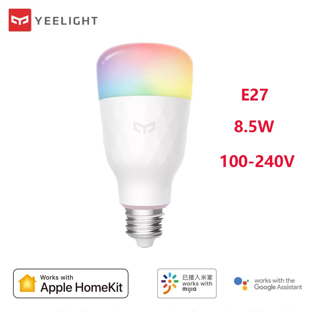 Фото Yeelight Smart LED Bulb 1S Home Life WIFI Voice Control RGB Colorful 800 Lumens 8.5W E27 Lamp Work With Mijia App Apple Homekit |