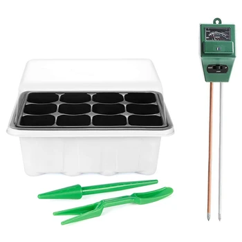 10 Pcs Seed Trays 120 Cells Seedling Starter Tray Kit & 2Pcs Soil Moisture Measuring Sensor Tester
10 Pcs Seed Trays 120 Cells Seedling Starter Tray Kit & 2Pcs Soil Moisture Measuring Sensor Tester