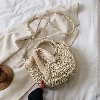 2020 new Handmade Half-Round Rattan Woven Straw Bag Summer Women Messenger Crossbody Bags Girls Small Beach Handbag 2020 
2020 new Handmade Half-Round Rattan Woven Straw Bag Summer Women Messenger Crossbody Bags Girls Small Beach Handbag 2020
