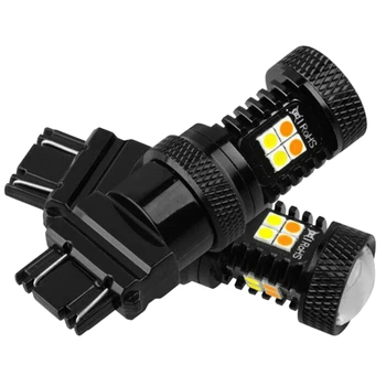 2PCS 3030 Switchback LED Bulb 3157 White Amber Dual Color Turn Signal Light 
2PCS 3030 Switchback LED Bulb 3157 White Amber Dual Color Turn Signal Light