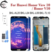 Pour L'honneur V10 Écran LCD Pour Huawei Honor View 10 Écran Avec Cadre Numériseur Tactile Pour Honor V10 BKL-AL20 BKL-L04 BKL-L09 BKL-TL10 écran de téléphone portable=