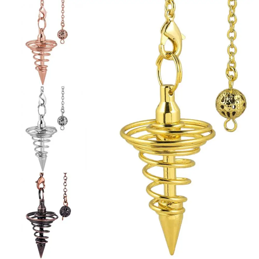 SUNYIK Reiki Metal Spiral Spring Pyramid Pendulum for Dowsing Divination,Gold/Silver/Brass/Rose Gold Color Pendule Reiki Jewelry
SUNYIK Reiki Metal Spiral Spring Pyramid Pendulum for Dowsing Divination,Gold/Silver/Brass/Rose Gold Color Pendule Reiki Jewelry