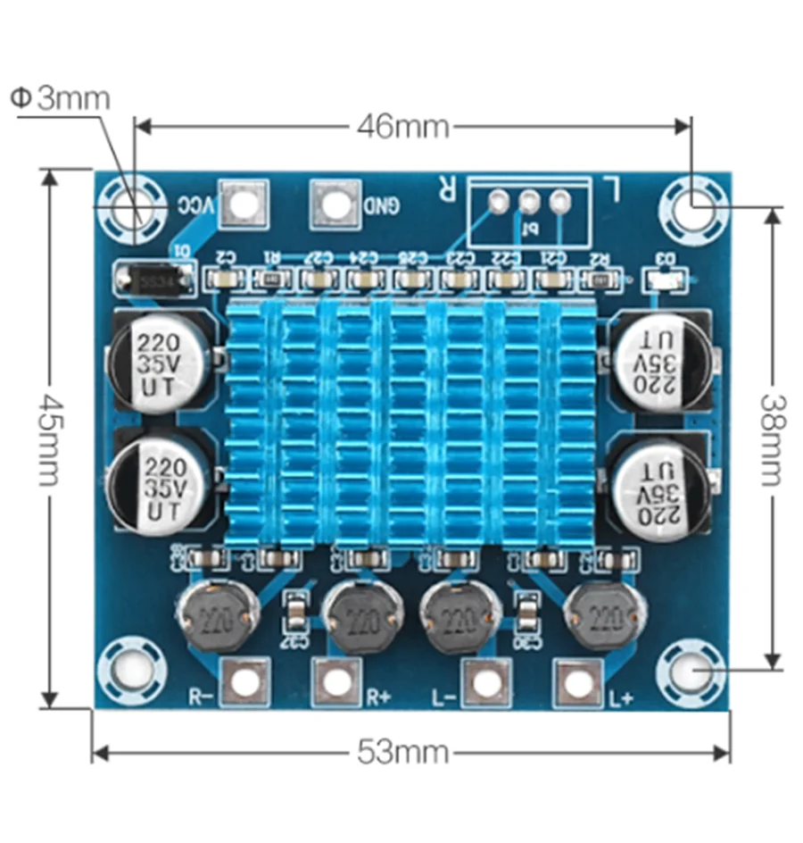 TPA3110 XH-A232 30W+30W 2.0 Channel Digital Stereo Audio Power Amplifier Board DC 8-26V 3A
TPA3110 XH-A232 30W+30W 2.0 Channel Digital Stereo Audio Power Amplifier Board DC 8-26V 3A