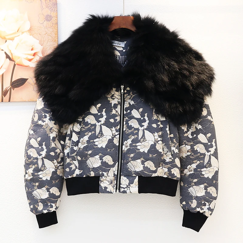 Fashion Winter Big Fox Fur collar Quilted Jacket Coats Women Thick Warm Loose Short Zipper Print Quilted Coat Outerwear Female
Fashion Winter Big Fox Fur collar Quilted Jacket Coats Women Thick Warm Loose Short Zipper Print Quilted Coat Outerwear Female