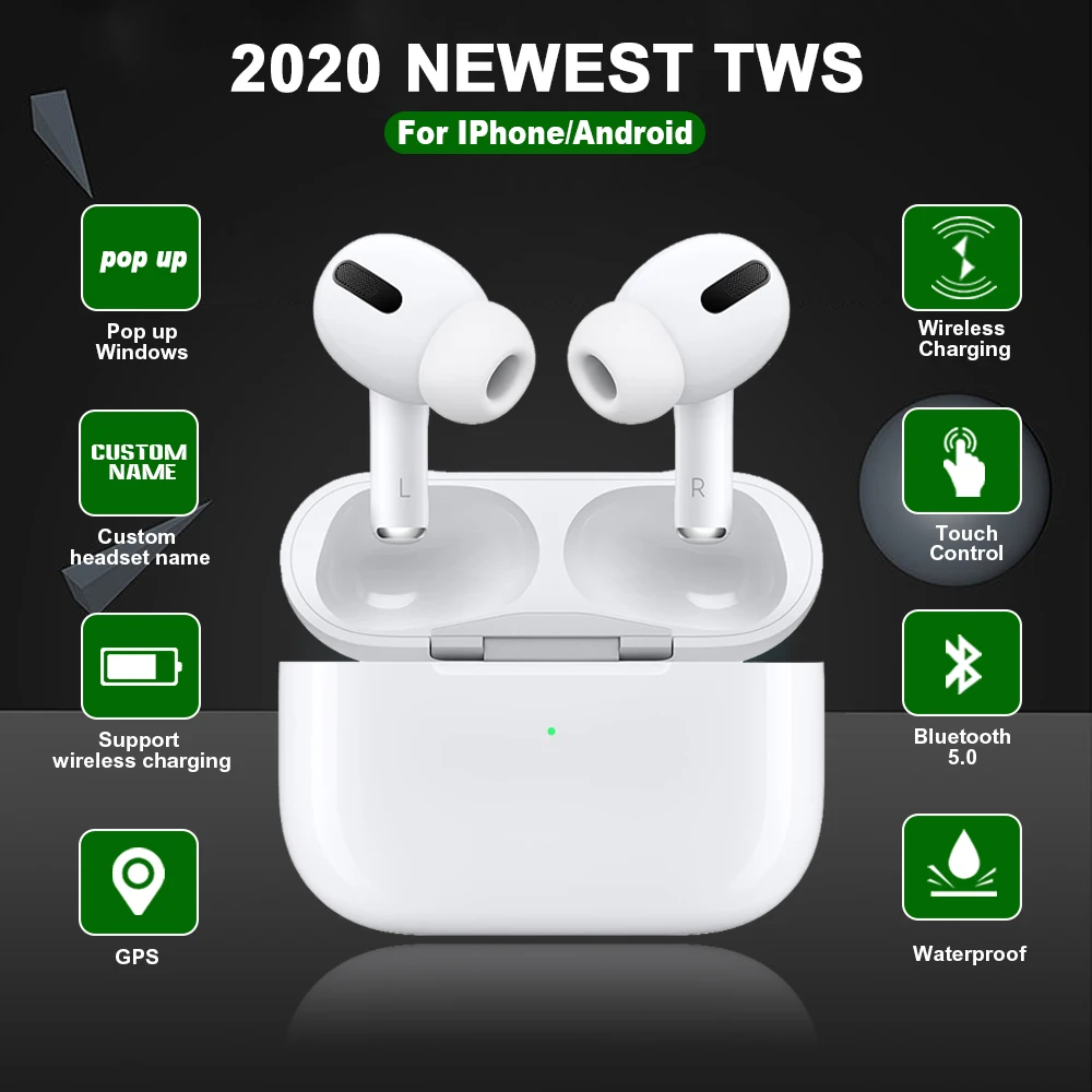 Airpodding Pro TWS Wireless Earphone Air 3 Bluetooth5.0 Headpset Smart Touch Earpods Sport Earbuds with Charging Case for iPhone
Airpodding Pro TWS Wireless Earphone Air 3 Bluetooth5.0 Headpset Smart Touch Earpods Sport Earbuds with Charging Case for iPhone