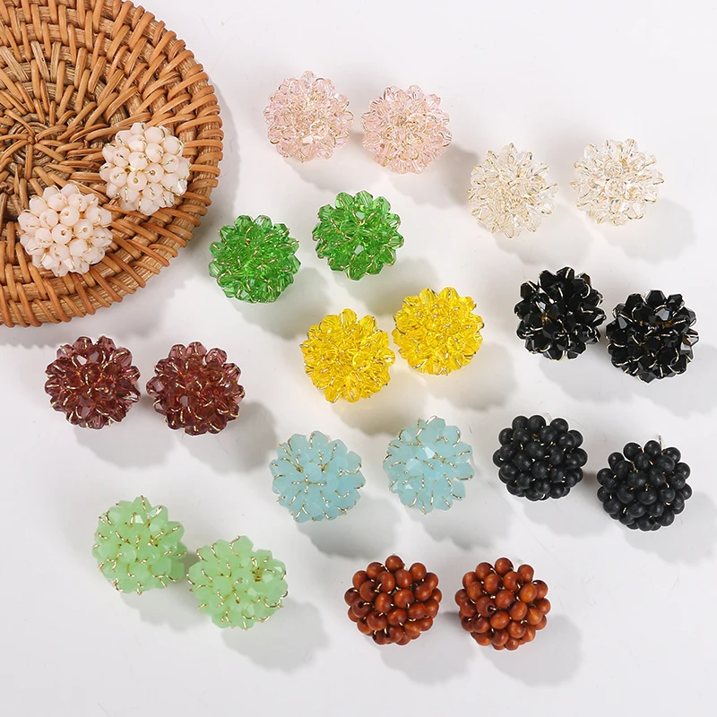 Creative Crystal Ball Stud Earrings for Women 2020 Metal Frame Colorful Flower Earring Beautiful Wooden Ear Ring Fashion Jewelry
Creative Crystal Ball Stud Earrings for Women 2020 Metal Frame Colorful Flower Earring Beautiful Wooden Ear Ring Fashion Jewelry