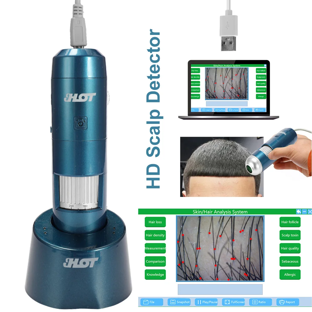 HT-BW30 5-200X HD Scalp Detector for Skin Hair Follicles WIFI Wireless Household Portable Skin Tester Can Be Photoed Archived
HT-BW30 5-200X HD Scalp Detector for Skin Hair Follicles WIFI Wireless Household Portable Skin Tester Can Be Photoed Archived