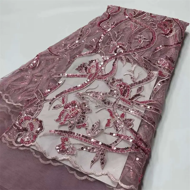 Juan 2022 new high quality peach African Tulle Lace French net lace fabric with sequins for Party Dress
Juan 2022 new high quality peach African Tulle Lace French net lace fabric with sequins for Party Dress